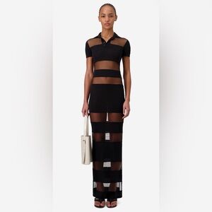 Coperni Striped Sheer Polo Dress
